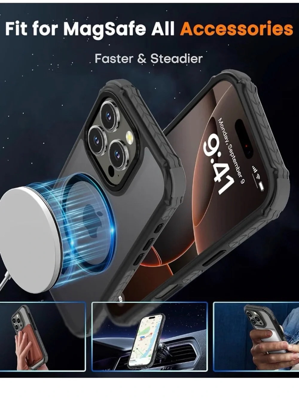 Strong magnetic case for I phone 16pro 6.3-inch compatible with magsafe New